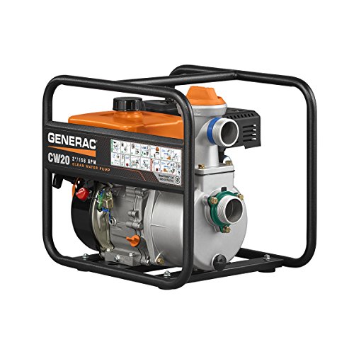 Generac 7732 2-Inch Water Pump With Hose Kit - Powerful 208Cc Engine, High Flow Rate Of 158 Gpm, Easy Priming, Durable Frame, Extended Runtime Fuel Tank - Ideal For Reliable Water Removal #TOP5