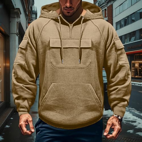 Mens Hoodie Zip Up Outdoor Fishing Athletic Clothing Tactical Cargo Hoodie with Pocket Hunting2