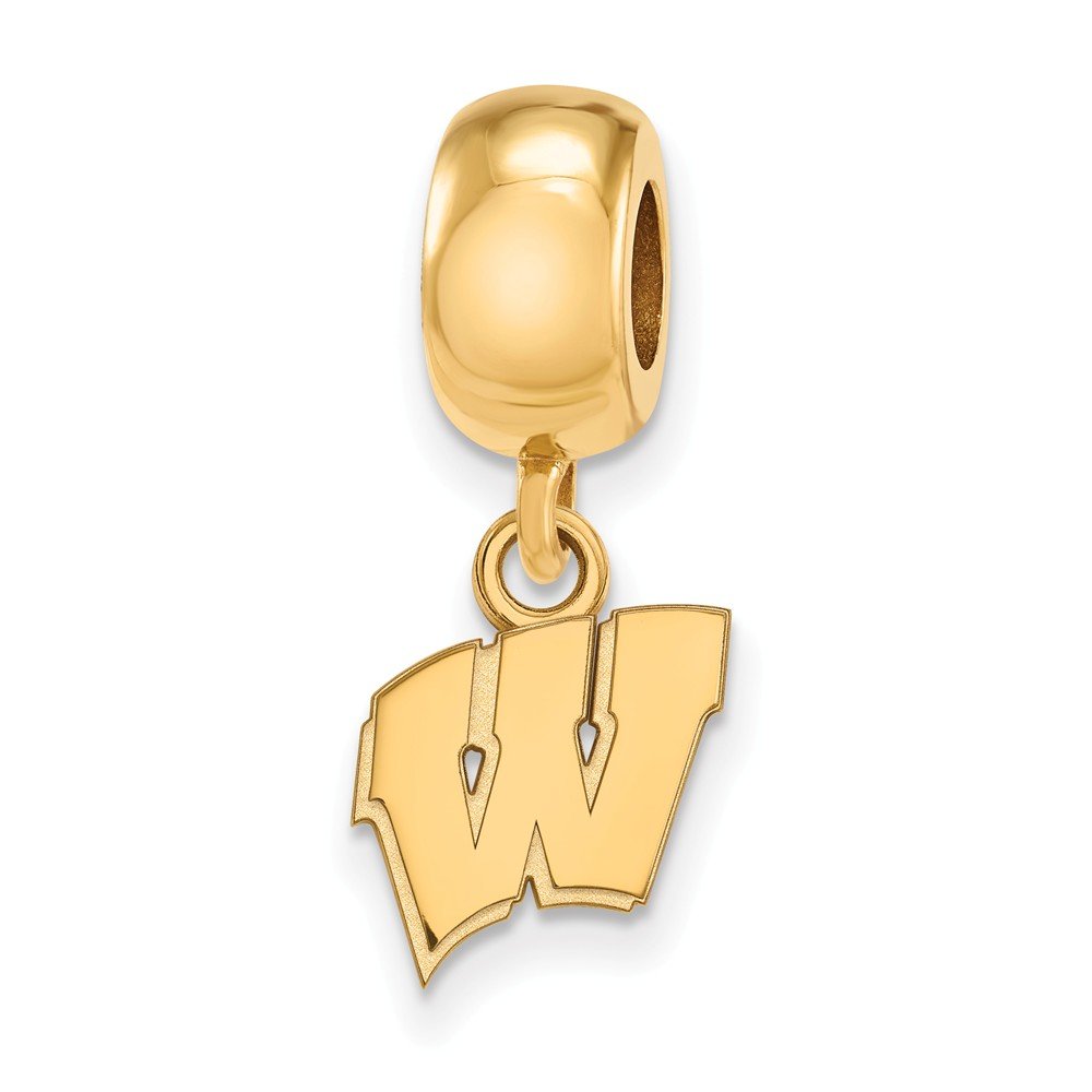 Wisconsin Bead Charm Extra Small (3/8 Inch) Dangle (Gold Plated)