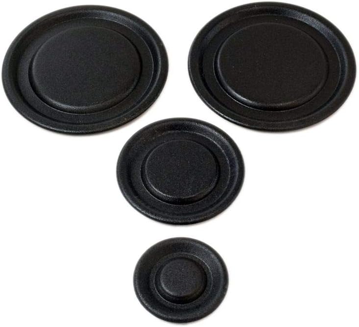 Whirlpool W11173535 Range Surface Burner Cap Set (Black) Genuine Original Equipment Manufacturer (OEM) Part