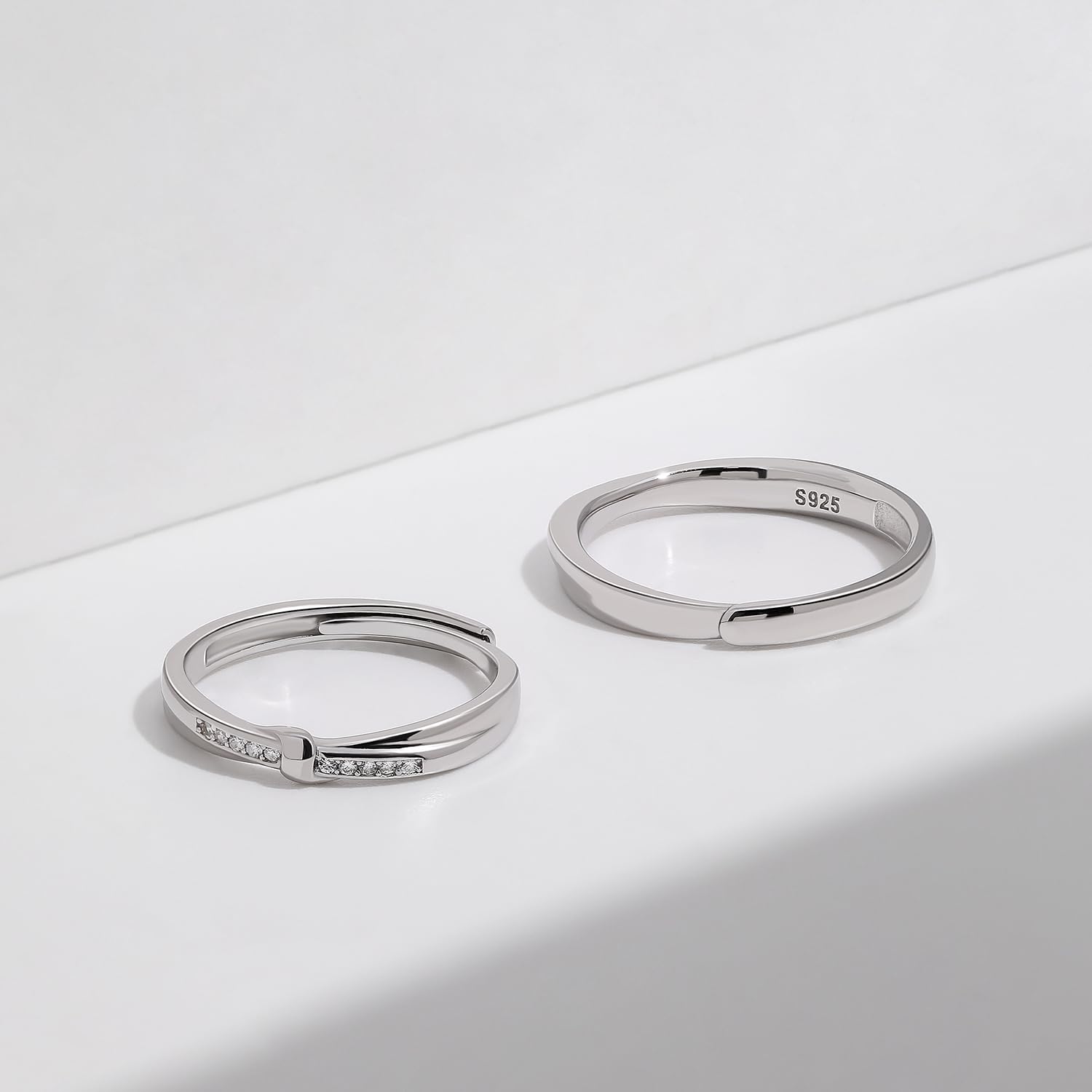 Meissa 925 Anillo plata nudo celta para parejas 2 Pcs Pareja Anillos hechos a mano a juego Anillos de Promesa Anillos Tamaño Ajustable Joyería Nupcial