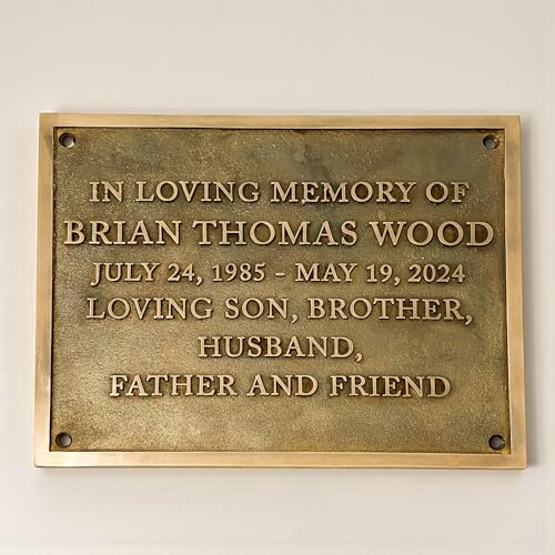 Custom Engraved Bronze Memorial Plaque for Outdoor & Indoor Use