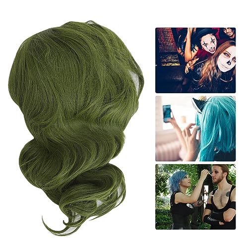 Joker Cosplay Wig Anime Character Wig Mixed Green Short Curly Wig, Arthur Fleck Wig for Masquerade Anime Dress Up Daily Wear - Image 3