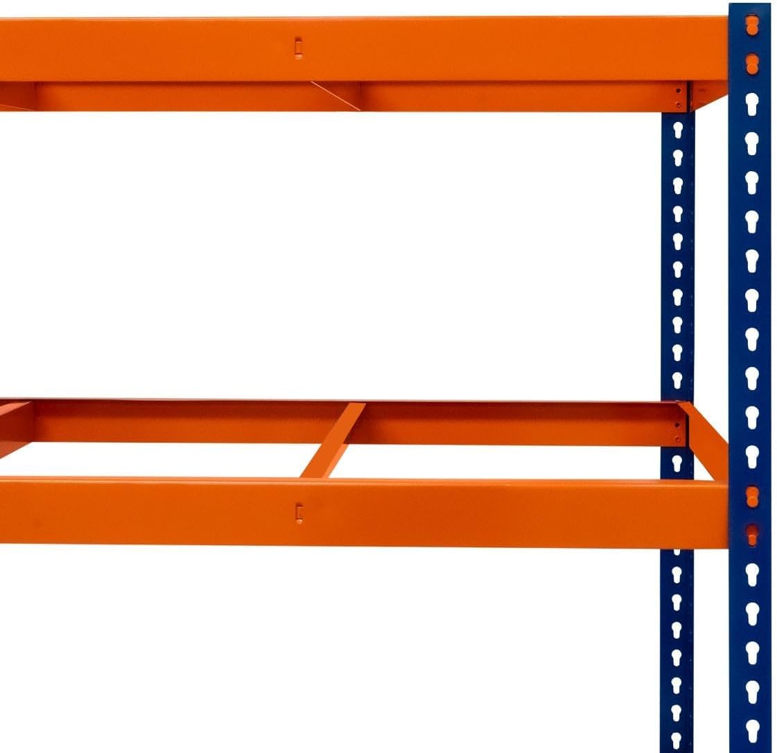Scaffalatura Per Garage S-Rax 5 Ripiani 180 Cm X 180 Cm X 60 Cm In Acciaio Capacità Di 300 Kg Per Ripiano Disposizione Regolabile Montaggio Senza Bulloni Piedi In Gomma 3 Barre Di Supporto Rinforzate