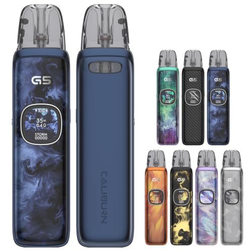 �yG5 Kit���K�i�z�d�q�^�o�R Caliburn G5 Kit �J���o�[�� G5 �X�^�[�^�[�L�b�g pod�^ �x�C�v 1600mAh�o�b�e���[ 0.85�C���`�̃X�N���[������ �X�}�[�g�g���v���^�b�v�R���g���[�� �G�A�t���[������ 35W 3ml MTL&
