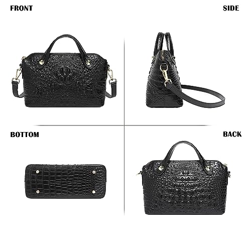 COOLCY Genuine Leather Purses for Women Crocodile Crossbody Small Satchel Bag Designer Shoulder Handbags for Ladies3