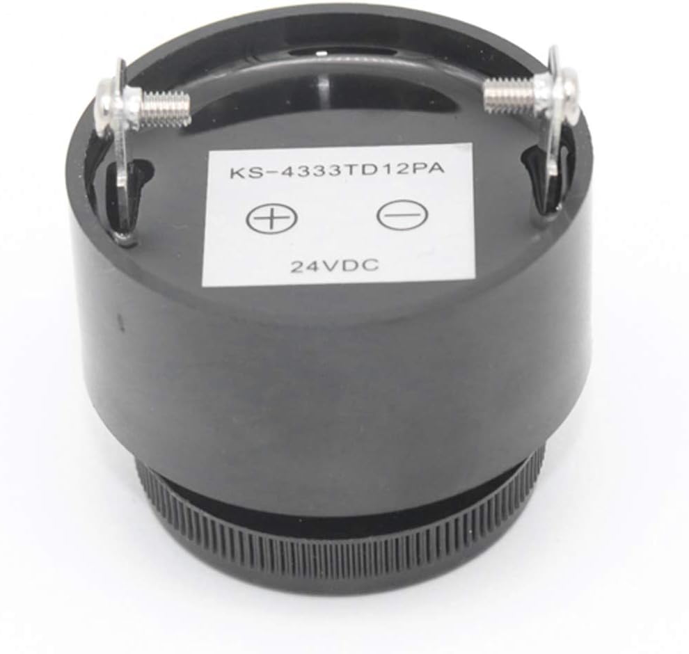 Rear view of the buzzer showing terminals and label