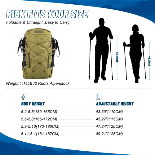 Nordic Walking Stöcke, 7075 Aluminium Wanderstöcke, Wanderstöcke Faltbar, 110 CM-130 cm Einstellbar, Mit 6 Paar… - Image 7