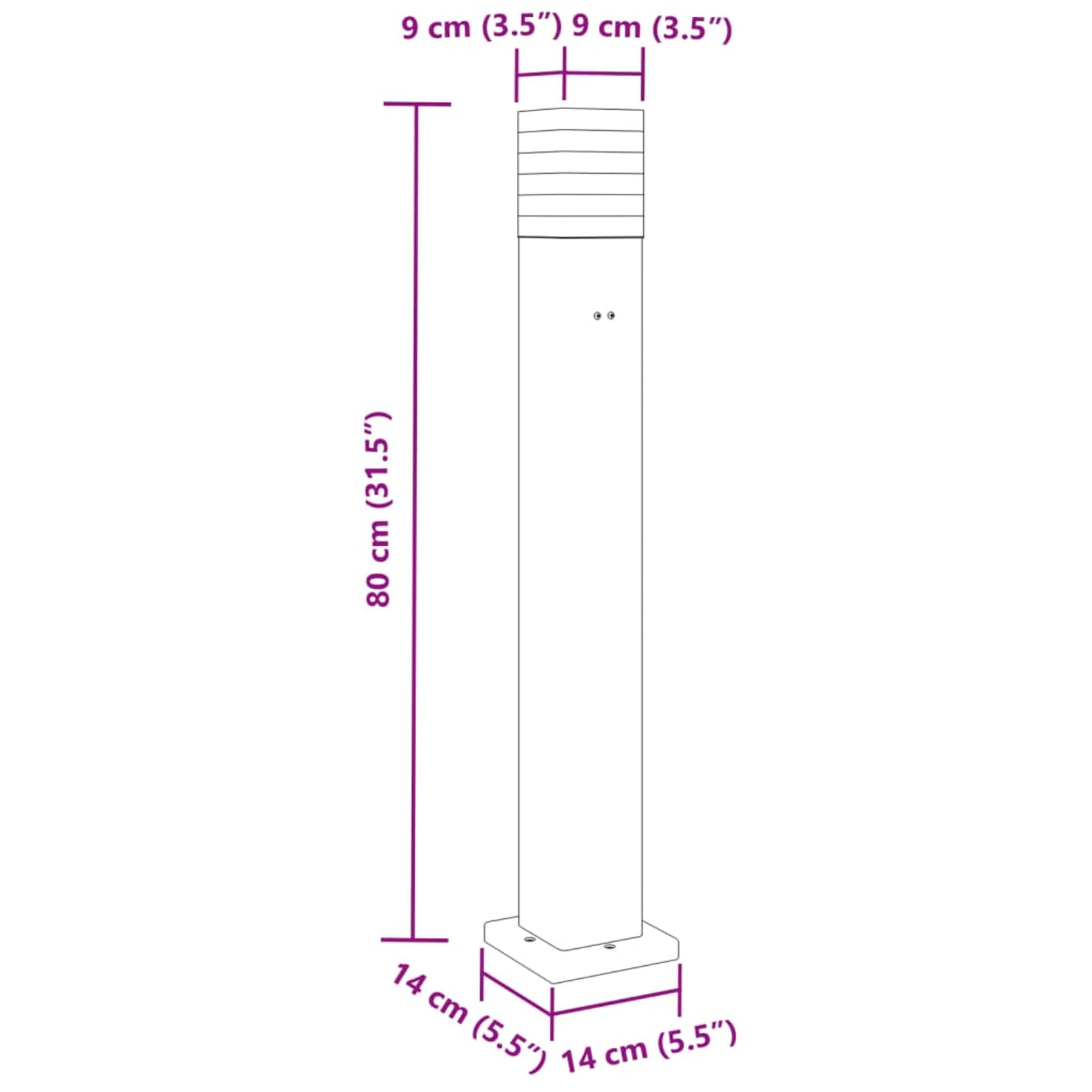 LAPOOH Lampada da Terra per Esterni con Presa Nera 80 cm Alluminio,Lampade da Terra,Lampada da Terra Moderna,Lampade da Terra per Soggiorno-4006407
