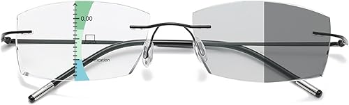 Gafas de lectura fotocromáticas progresivas multifocal, bloqueo de luz azul, transición, corte de diamante, lectores multifocales