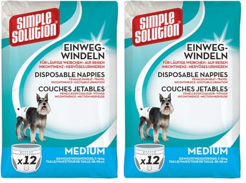 Couches Jetables pour Chiens Simple Solution Taille Moyenne à Haute Capacité d'Absorption - 9
