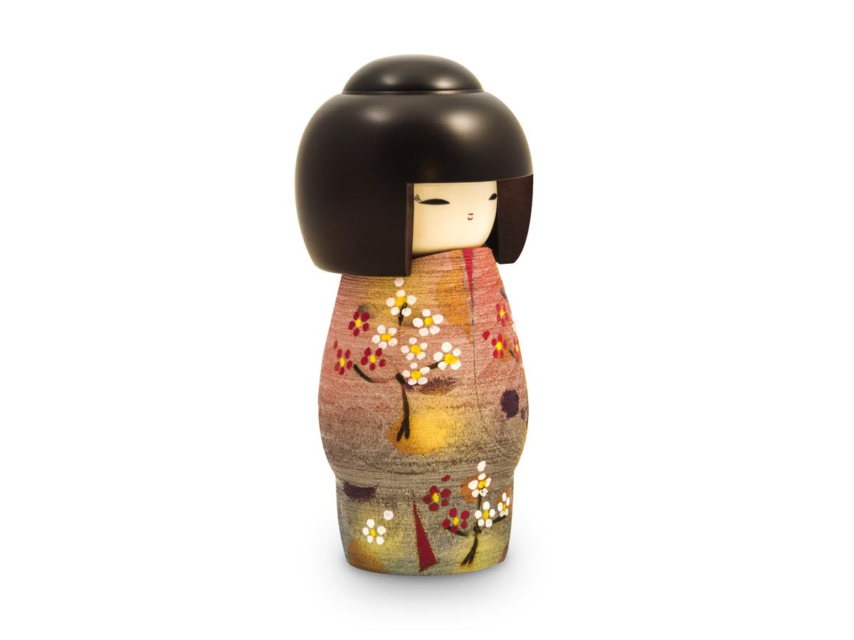 Kokeshi Doshin, original japanische Holz-Puppe, handgeschnitzt, von Hand bemalt. Kunst aus Japan für Dekoration, als Glücksbringer, Sammlerpuppe, Talisman. Geschenk SCHÖNER GEIST, 20,5 cm