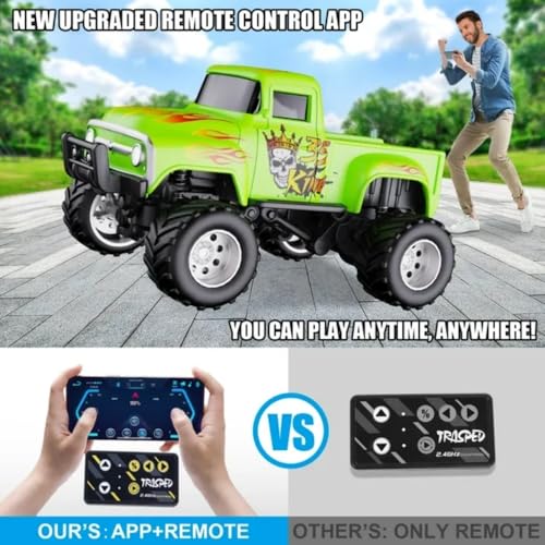 Image of 1 /64 Rc Mini Die Cast TrucksCar with Three Speed Light and Sounds App Controlled Remote Control Off-Road USB Rechargeable Truck Gift for Kids Adults (Mini NewRC)