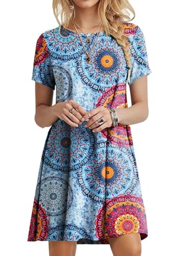 Image of POPYOUNG Women's Dress Fall Outfits Casual Midi Sundress