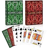 Wkchxd - Juego de 2 cartas, mazo de cartas, cartas estándar para adultos, juego de cartas de póquer premium, mazo de...