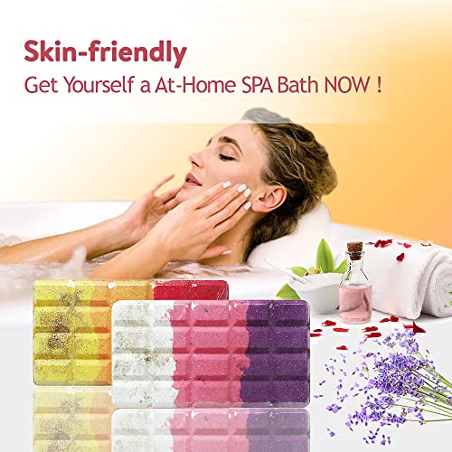 All Natural Bubble Bath Bomb Chocolate Bar Slab Fizzies, Perfect For Bubble & Organic Spa Bath With Natural Handmade Mothers Day Birthday Gifts Idea For Her/Him, Wife & Girlfriend (Lavender) #TOP3