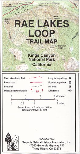 Rae Loop Map Rae Lakes Loop Trail Map : Sequoia Natural History Association: Amazon ...