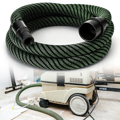 Threlaco Dust Extractor Hose D27/32x3.5m Vacuum Suction Hose 11.5ft, Compatible with Mini and Midi Vacuum, for Home and Shop Vacuums, Green