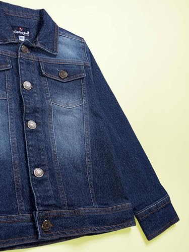 Image of KiddoPanti Boys Denim Jacket | Cotton Poly Blend with Spandex | Washed Denim, Full Sleeve | Button Closure & Front Flap Pockets | Collared Neck