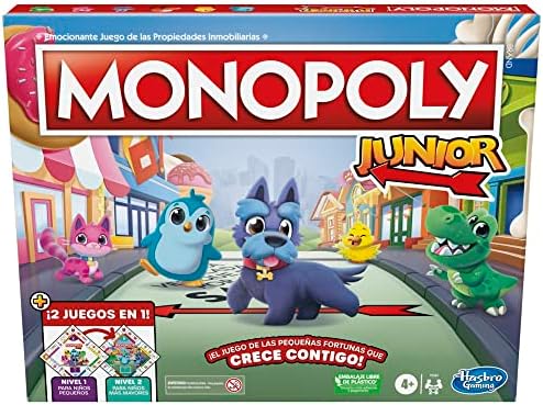 Hasbro Gaming, Monopoly Junior 2 en 1, Juego de Mesa de Estrategi...