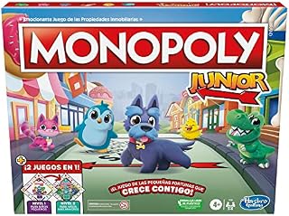 Gra planszowa Monopoly Junior - 2-twarzowa tablica - 2 gry w 1 - Gra Monopoly dla chłopców i dziewcząt - Gry dla dzieci