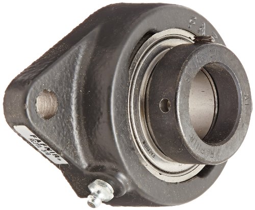 Timken RCJT1 3/8 Flange Unit, 2 Bolt Holes, Industrial-Duty, Relubricatable, Non-Expansion, Cast Iron, Eccentric Locking Collar, Inch, 1-3/8