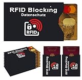RFID Schutzhüllen Blocking für Kreditkarte - EC-Karte, Personalausweis, Reisepass | Schutzhülle | RFID Blocker 100% Schutz 10 RFID Schutzhüllen schwarz