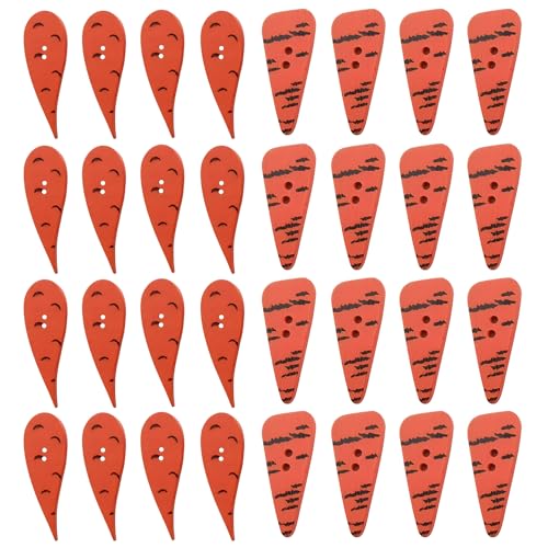 100 Pcs Large 5CM Carrot Nose Wood Buttons for Christmas Snowman Craft DIY Sewing Holiday Decorations Scrapbooking and Winter Handmade Projects
