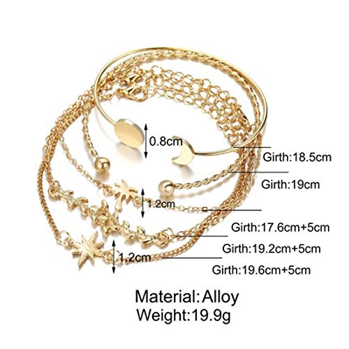 5 Plated Boho Bracelets Set