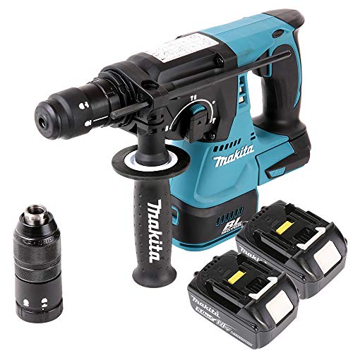 Makita DHR243 18V Brushless SDS+ Rotary Hammer Drill with 2 x 5Ah Batteries
