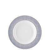Rosenthal Francis Carreau Bleu Suppenteller rund Durchmesser 22,5 cm Höhe 3,4 cm 0,300 l, mit Fahne, Porzellan, Blau Gold