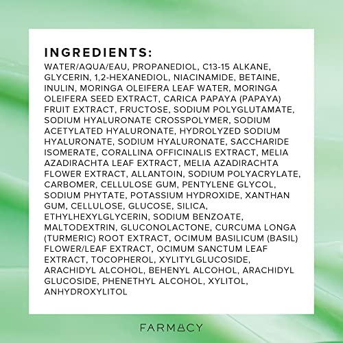 Farmacy Daily Greens Oil Free Gel Face Moisturizer - Daily Facial Moisturizing Cream With Hyaluronic Acid - New Fragrance-Free Formula #TOP1