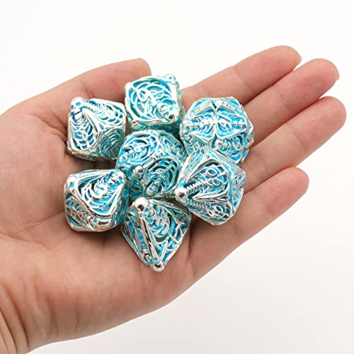 DD-Dice-DND-Metal-Skull-Dice-Glow-in-The-Dark-Dice-HNCCESG-Hollow-Luminous-Polyhedral-Role-Playing-Dice-for-Dungeons-and-Dragons-RPG-Table-Game-Pathfinder-Warhammer-Shadowrun-Skull-Blue-Light