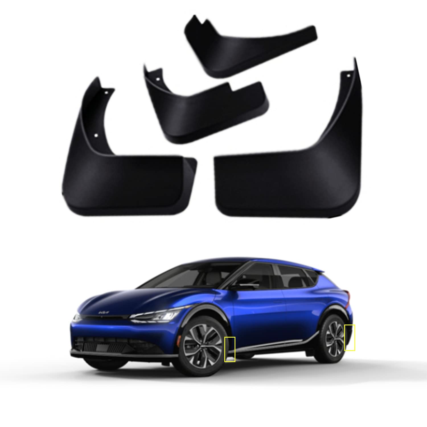 Photo 1 of Mud Flaps Kit for 2022 Kia EV6 Wind 2023 Mud Splash Guard Front and Rear 4-PC Set by TOPGRIL