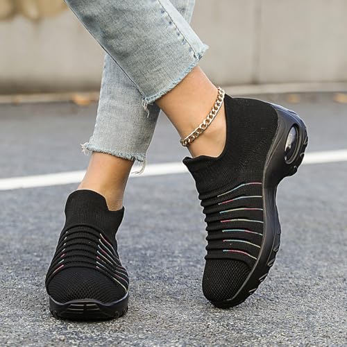 Image of Non Slip Work Shoes Women, Slip On Sneakers Women,Work Shoes Walking Gym Nurse Mesh Casual Fashion Sneakers Comfort Breathable Lightweight