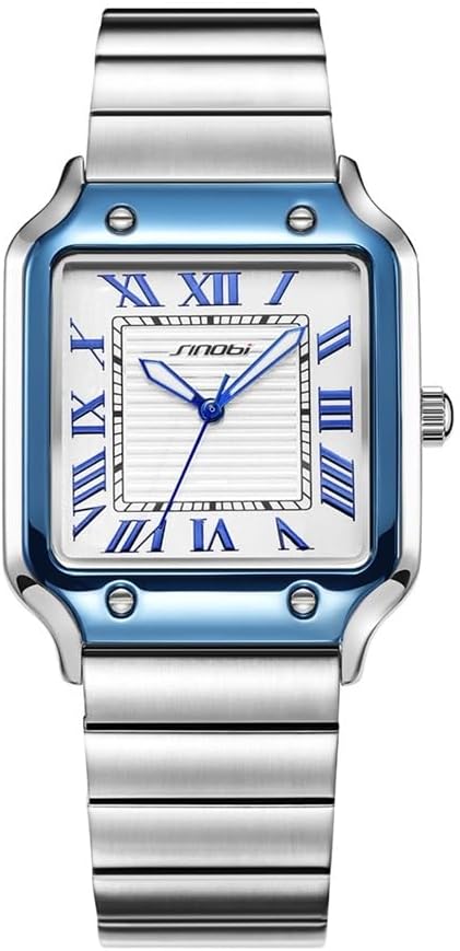 Classic Square Watches for Men with Roman Numerals Casual Watch