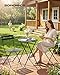 SONGMICS Balkonmöbel, Gartenmöbel-Set, 3-teilig, klappbar, 1 Tisch mit 2 Stühlen, Terassenmöbel Stahl, wetterfest, für Outdoor, Balkon, Terrasse, tinten­schwarz GGF036BZ01
