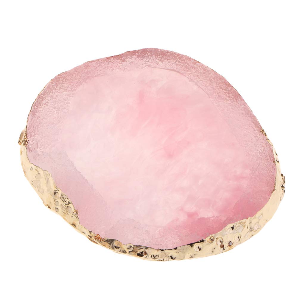 Resin Imitation Agate Nail Art Palette Drink Coaster Cup Mat Decor Pink