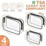 AURUZA 4 Pack Clear Toiletry Bag, Portable Travel Makeup Pouch with Zipper, TSA Approved Organizer, PVC Cosmetic for Airport Airline Compliant - Image 2