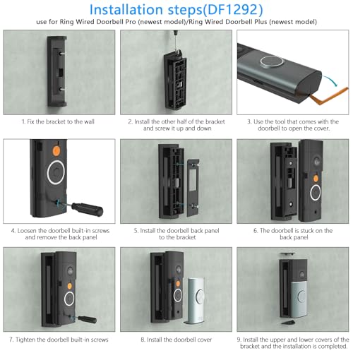 Montaje en ángulo para timbre con cable ajustable 0-45 grados compatible con Pro y Plus 8