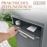 Paketbox mit Zeitungsfach - Paketbriefkasten Witterungsbeständig, Briefkasten mit Paketfach Anthrazit, Paketkasten, Diebstahlschutz, Paketbox draussen groß XXL Montageanleitung – Ansicht 2
