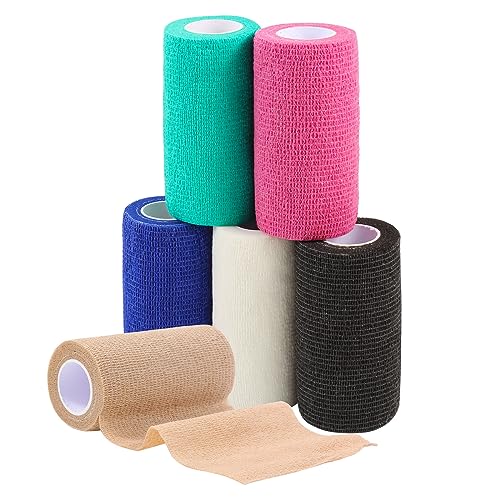 Tigratigro Vendaje Elástico Autoadhesivo 6 Rollos 10cm x 4,5m Cinta Humana y Animal, Vendaje Deportivo No Tejido para el Cuidado de la Piel, Adecuado para Manos, Pies, Articulaciones