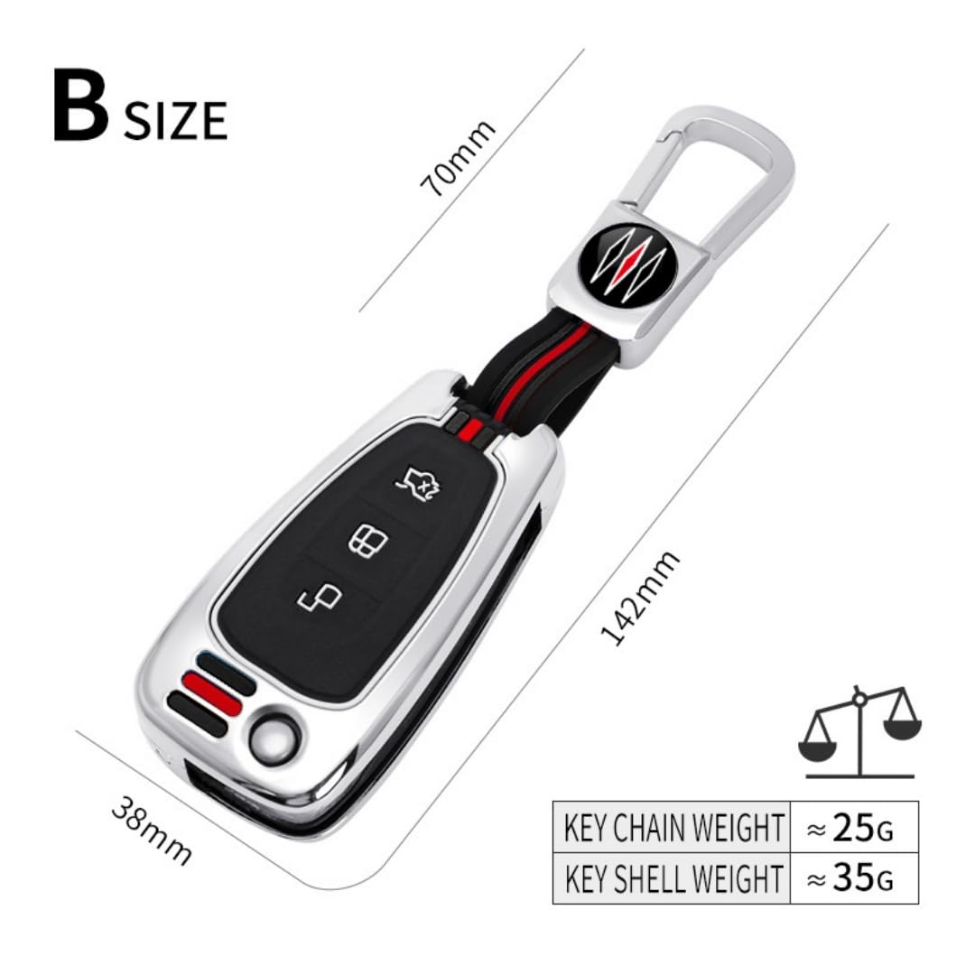 Etui na kluczyki samochodowe ze stopu cynku do Ford Fiesta Focus Mondeo Kuga Escape Falcon Galaxy Fusion Mustang Explorer Edge Escort Mk3 Mk4 Ranger 3 przyciski (C, kolor matowy)