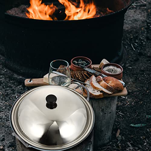 Operitacx Dome Shaped Wok Cover Cooking Pot Lid Frying Pan Cover Steel Universal Cookware Lid Cast Stainless Steel Skillet Lid For Pots Pans And Skillets 34Cm Wok Cover 14 Inch Dome #TOP7