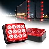 GZLDZN 2PCS Magnetic Red Strobe Lights, Emergency Flashing Hazard Lights for Trucks Cars Vehicles, Safety Caution Beacon Rechargeable Battery Powered Wireless Warning 12 Led Light