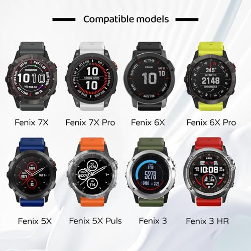 Correa silicona QuickFit 26mm para Garmin Fenix 8 51mm miniatura 5