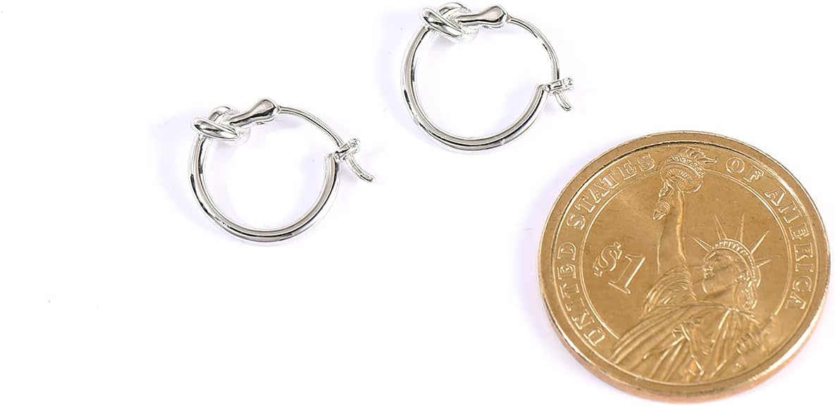 AoedeJ 925 Sterling Silver Hoop Earrings, High Polished Round Tiny Click-Top Hoop Earrings, Small Clasp Hoop Piercing Earrings - Image 3