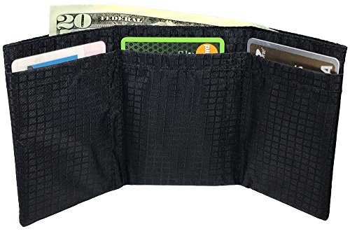 Ultralight Thin Slim Trifold Minimalist Wallet for Men & Women. Vegan. No Animal Products Used. Great For Front Pocket. Ultra-Compact Travel Partner (Black)2