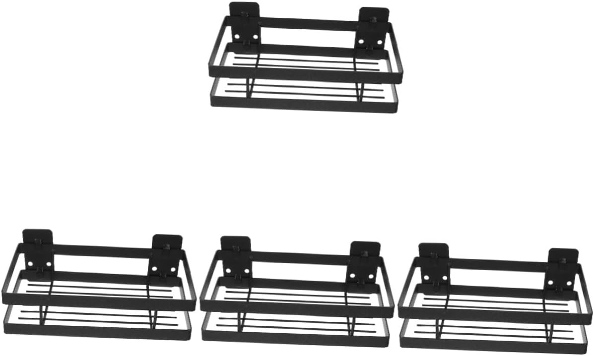 OUNONA Bathroom Wall Hanging Shelf Hollow Mounted Storage Rack with Quick Drainage Design Space Saving Organizer for Bathroom and Kitchen Sundries Easy Installation Without Drilling