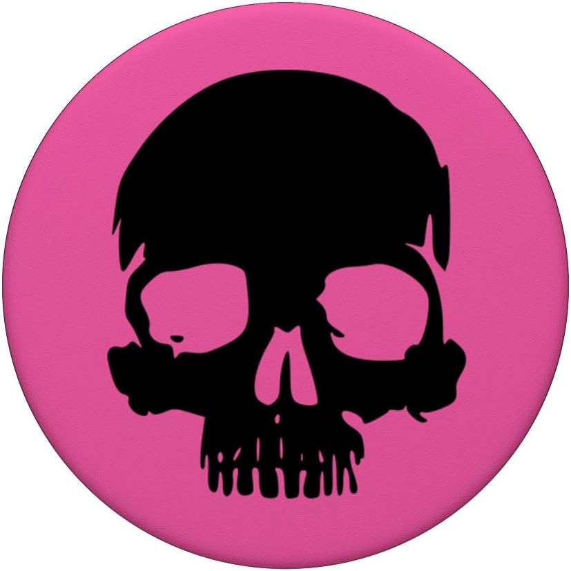 Black Skull Pink PopSockets Adhesive PopGrip - Image 3